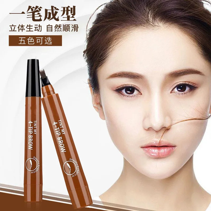 4-Tip Eyebrow Pencil Waterproof Liquid Brow Pen Microblading Pen