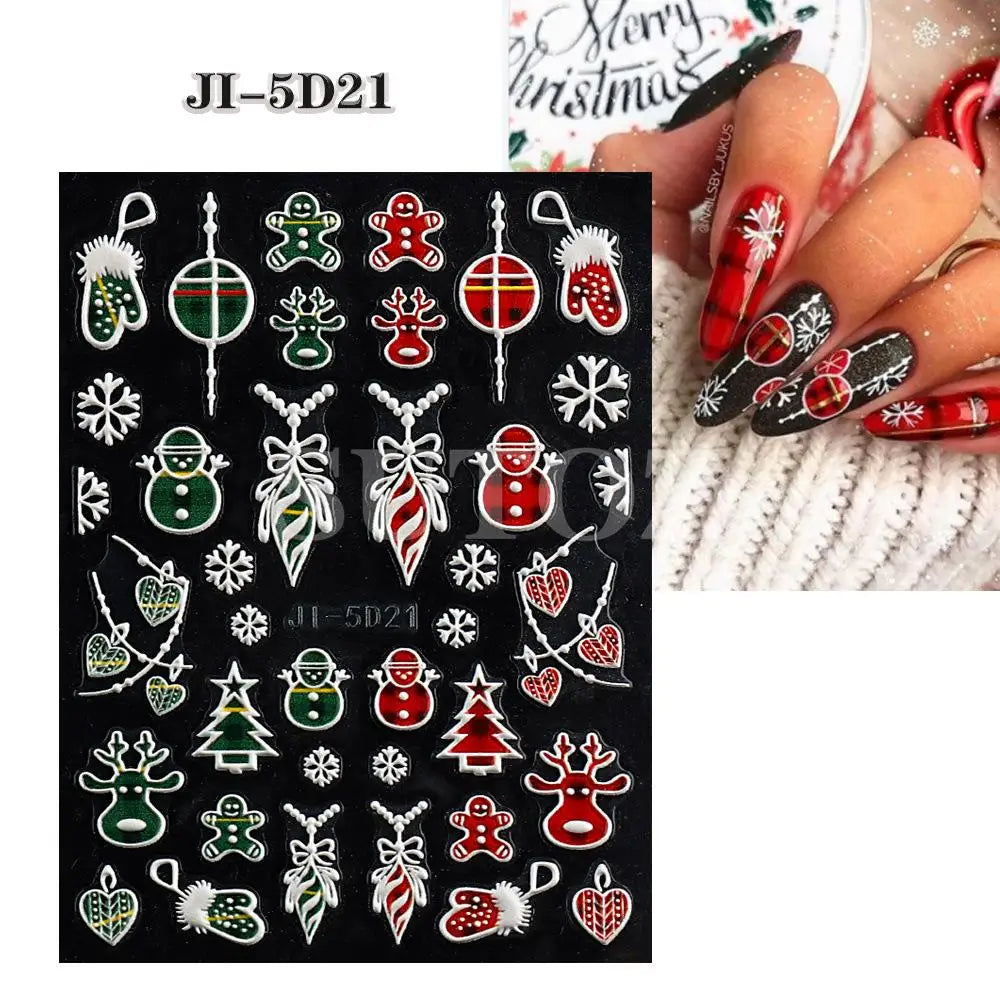 3D Christmas Cartoon Nail Art Stickers - 68