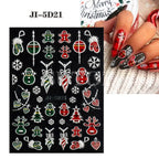 5D Embossed Christmas Nail Art Stickers for Holiday Manicures