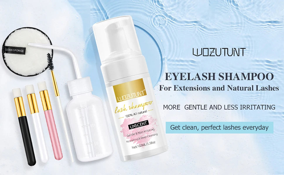 100ml Eyelash Extension Shampoo Foam Cleanser with Cleaning Tool Kit - 7