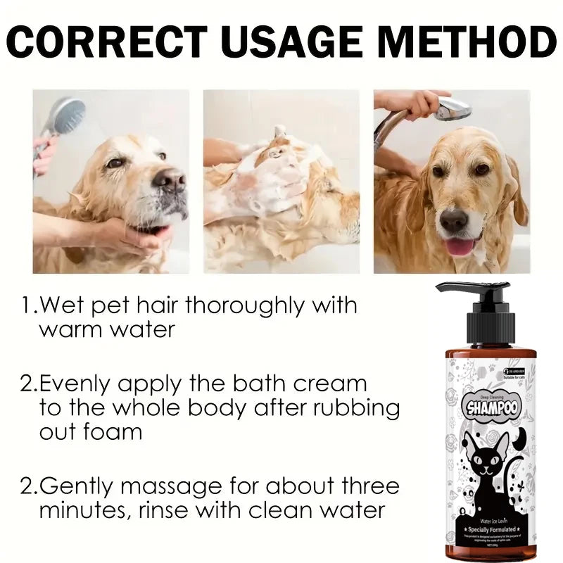 Water Ice Levin Pet Shampoo Deep Cleaning Dog and Cat Fur Wash 250g - 6