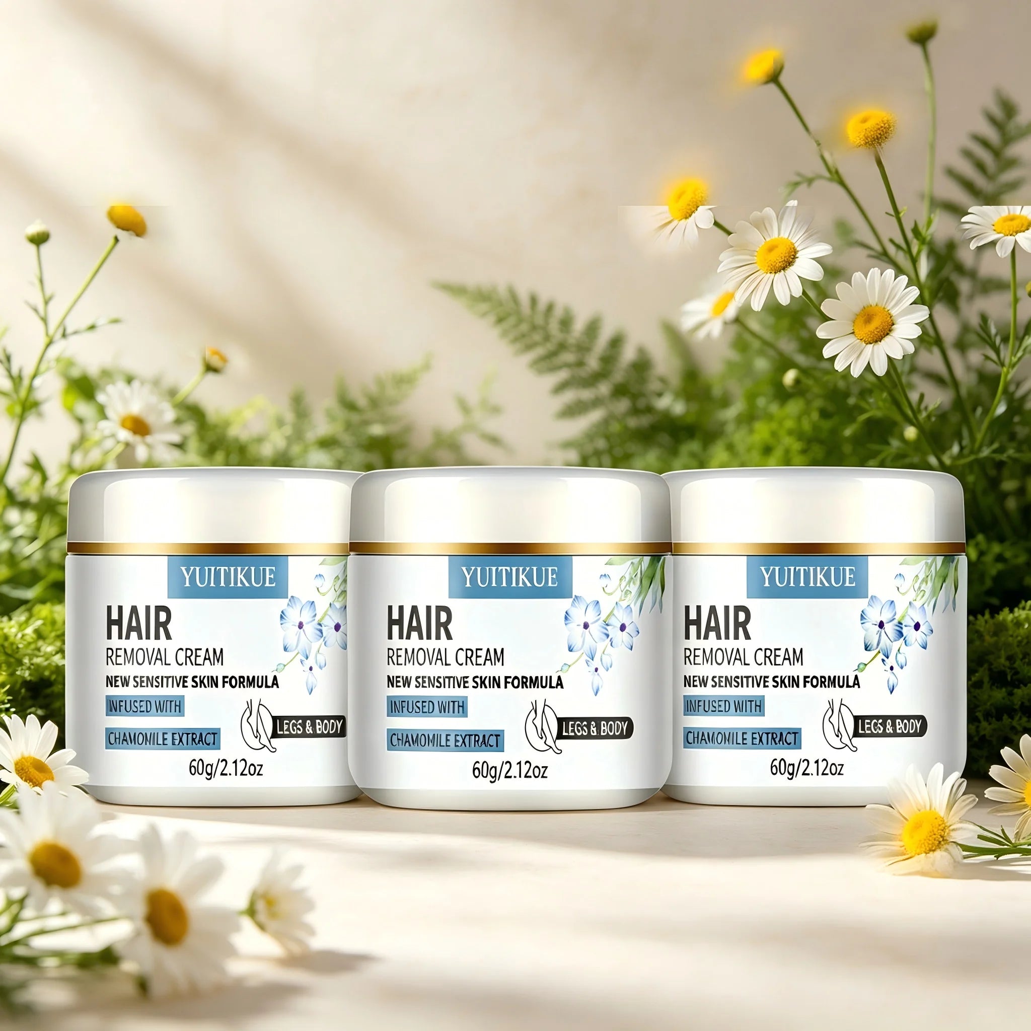 YUITIKUE Hair Removal Cream 60g Sensitive Skin Formula for Body