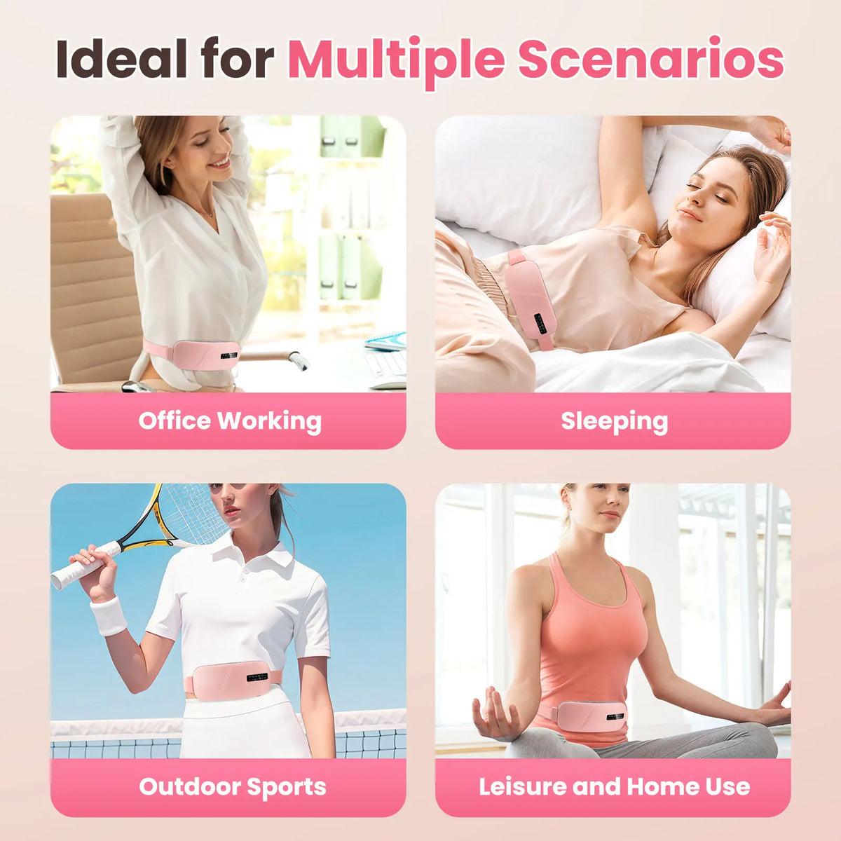 Portable Heated Massage Belt for Period Pain Relief
