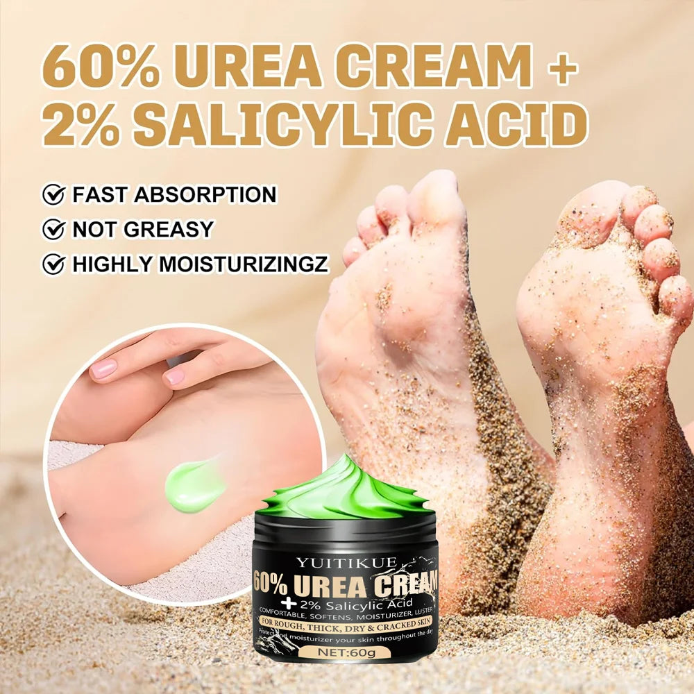 Urea Cream 60g Cracked Heel Repair Moisturizer for Dry Skin Hands Feet - 4