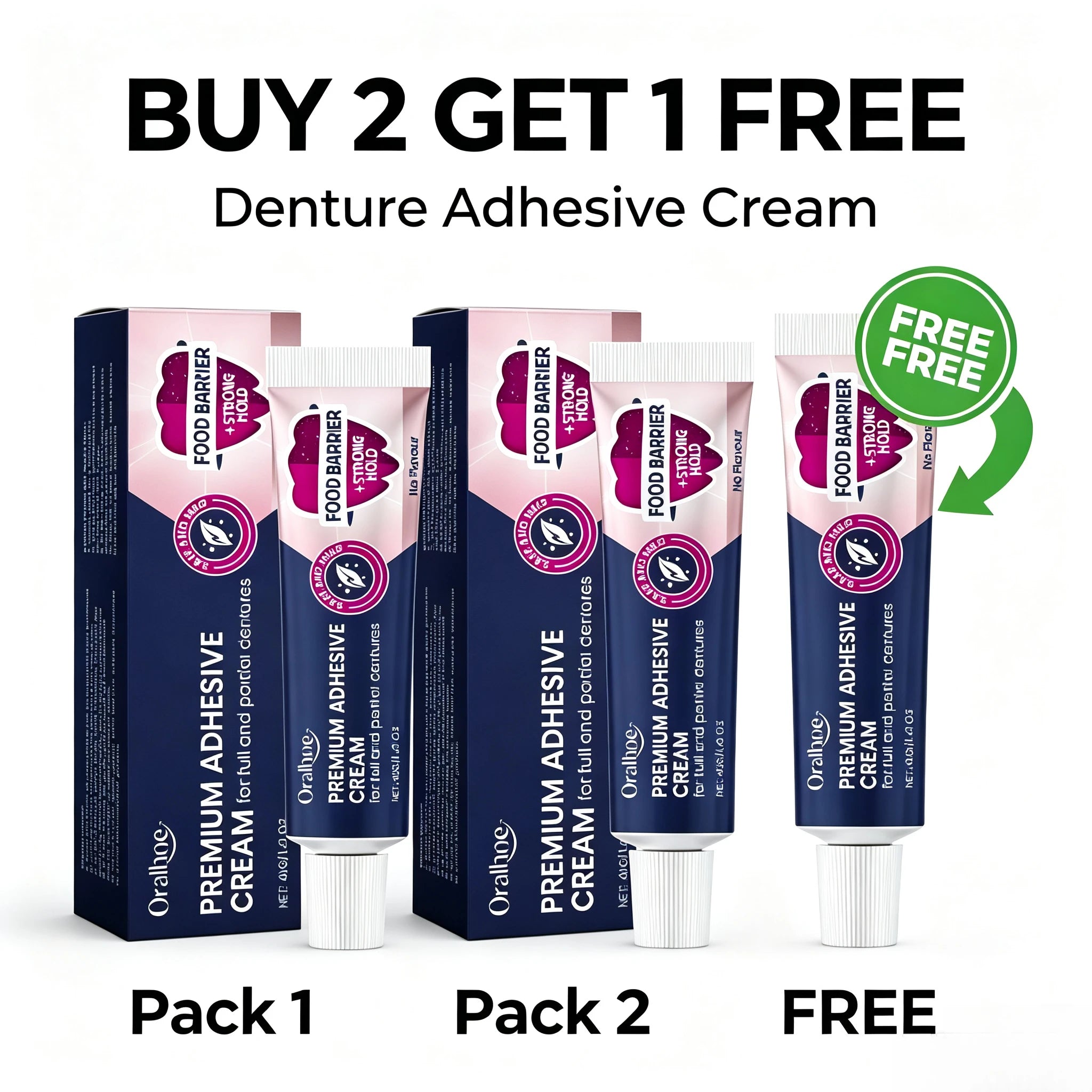 Strong Hold Denture Adhesive Cream for Full and Partial Dentures - 8