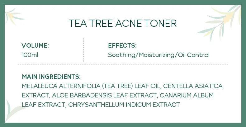 Fenyi Tea Tree Acne Toner Oil Control Facial Skin Care 100ml