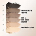 6-Color Matte Eyeshadow Palette with Brush Set