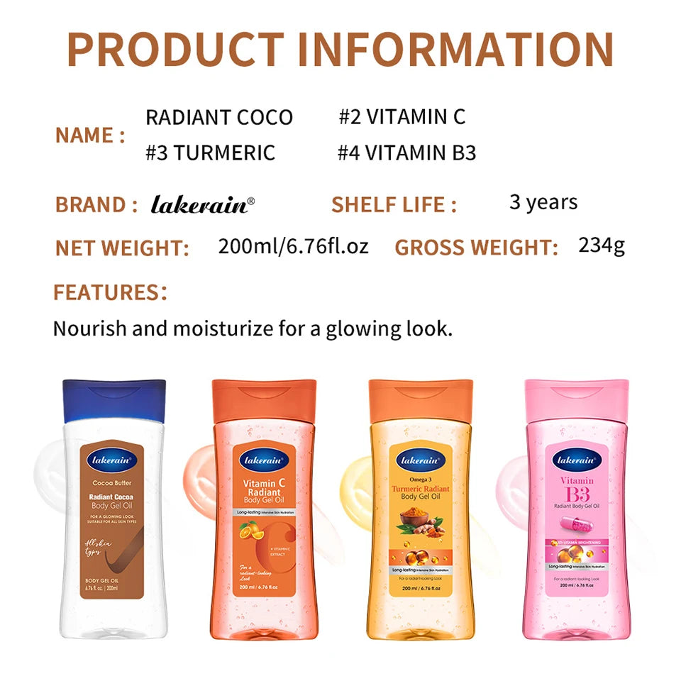Radiant Body Gel Oil for Skin Hydration and Glow