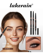 Waterproof Triangular Eyebrow Pencil with Grooming Brush