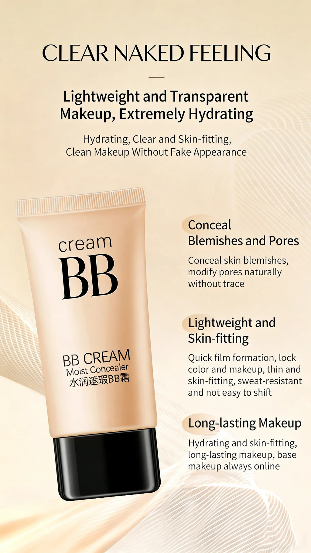 Hydrating BB Cream Full Coverage Matte Foundation Concealer
