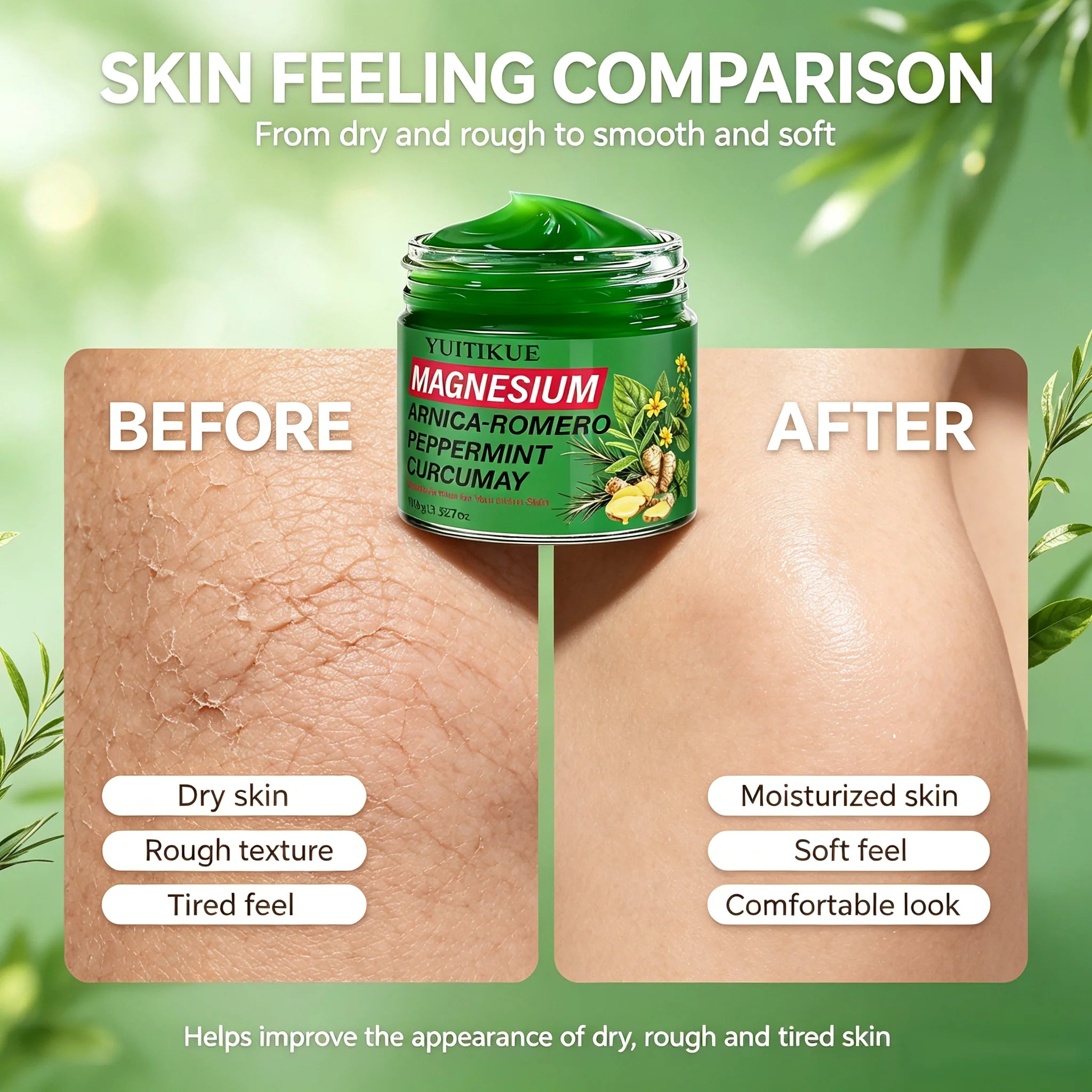 Magnesium Body Cream with Rosemary and Peppermint Herbal Moisturizer - 3