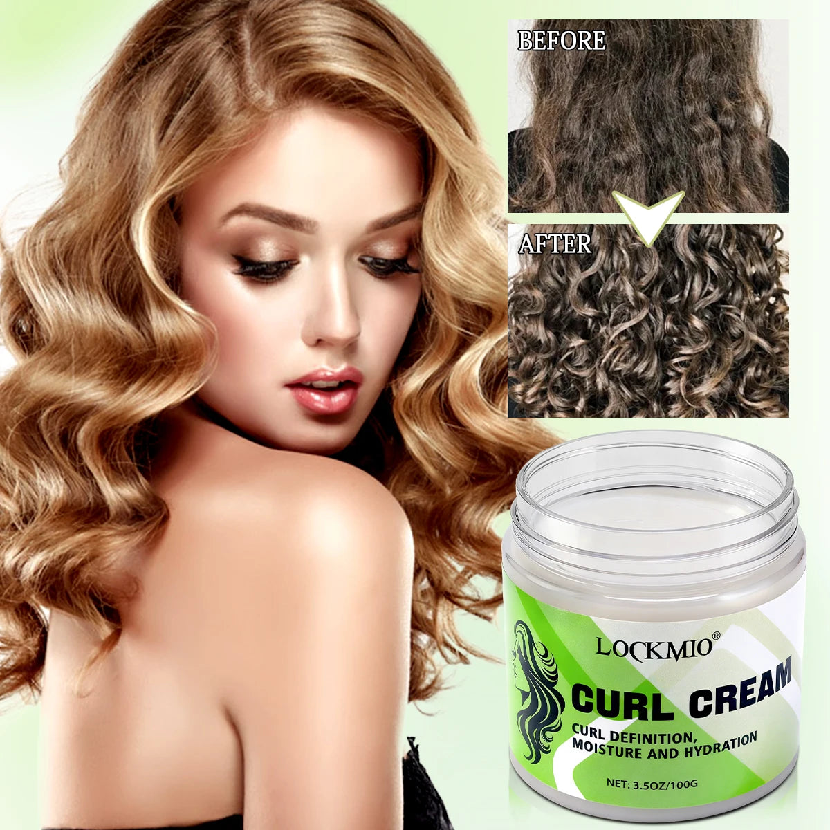 Black Castor Oil Hair Curl Cream Moisturizing Frizz Control 100g