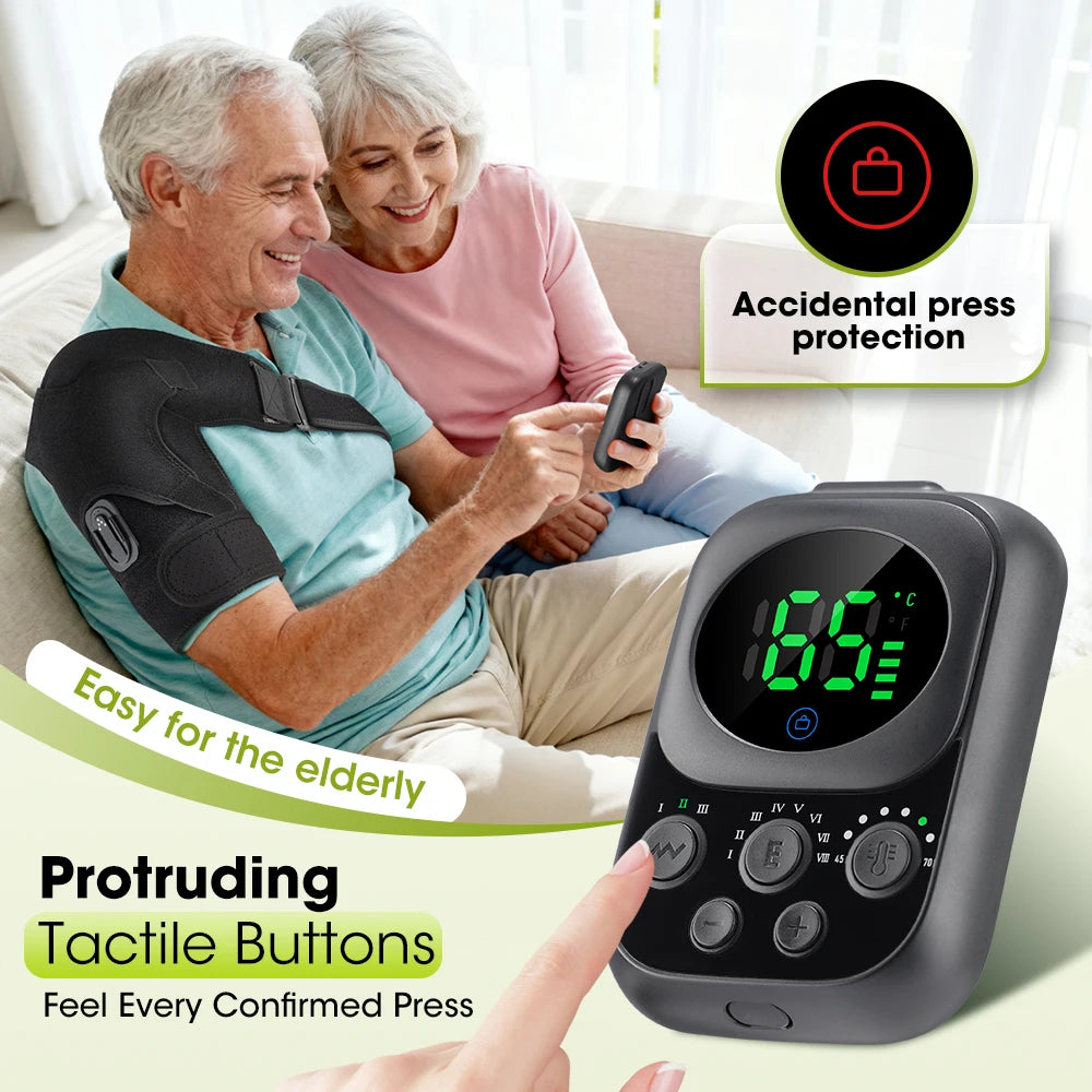 Wireless App-Controlled Heated Shoulder Massager for Muscle Relief - 26