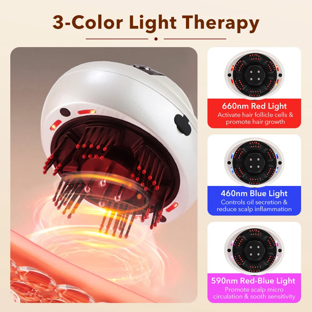 Electric Scalp Massager and Hair Oil Applicator with LED Light Therapy - 12