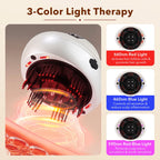 Electric Scalp Massager and Hair Oil Applicator with LED Light Therapy