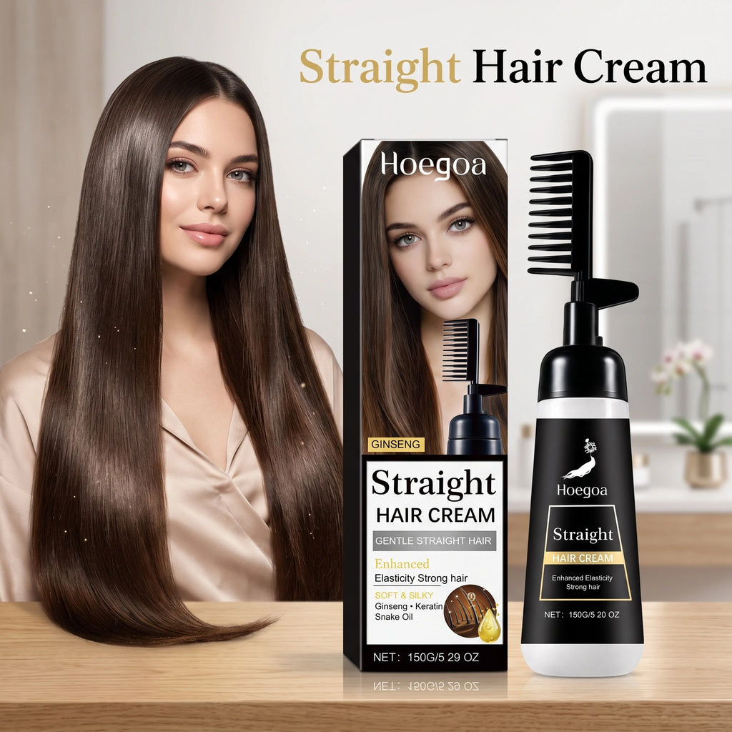 One-Step Hair Straightening Cream with Built-In Comb