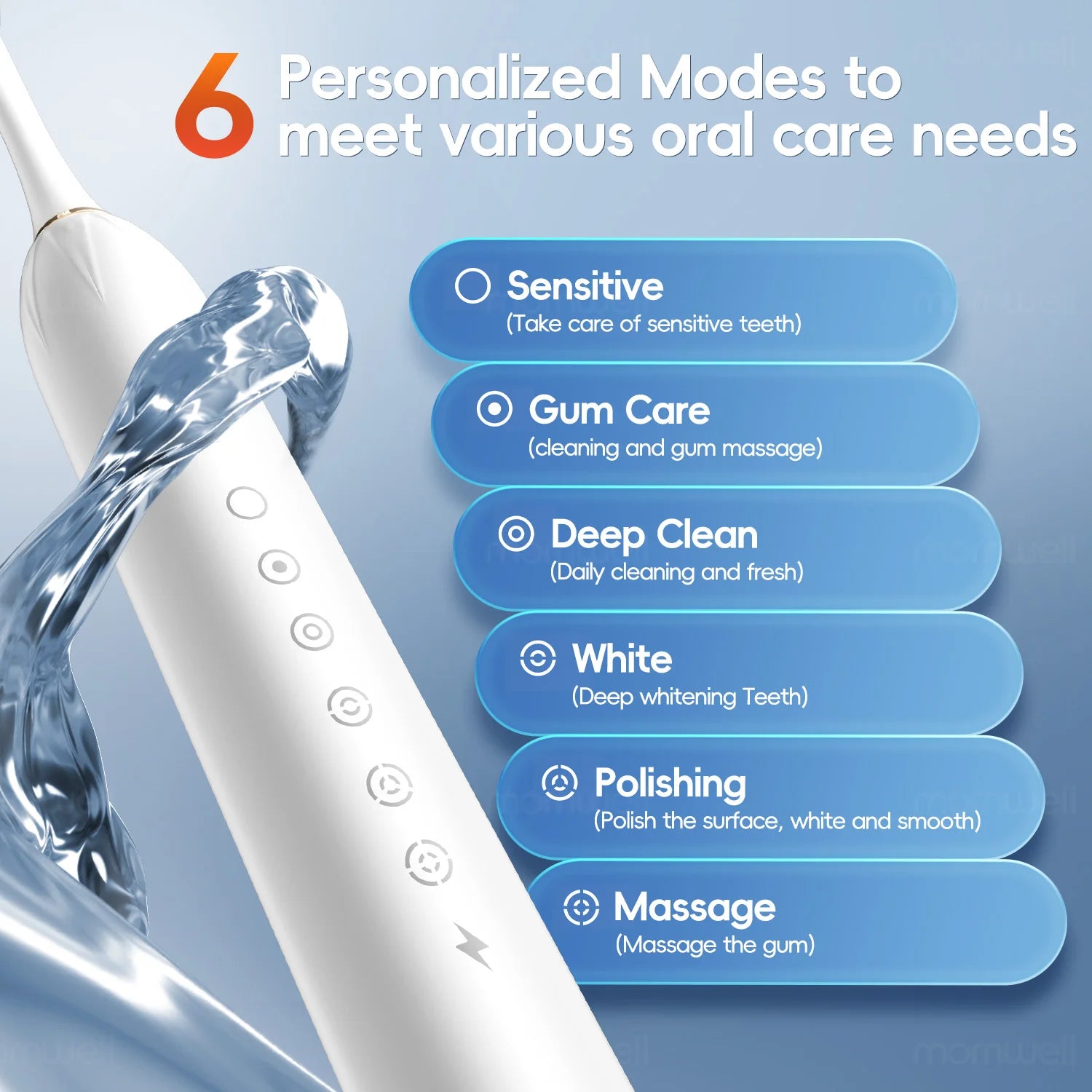 Rechargeable Sonic Electric Toothbrush with 6 Cleaning Modes - 5