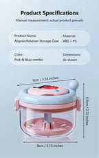 Portable Denture Cleaning Case with Rotary Brush