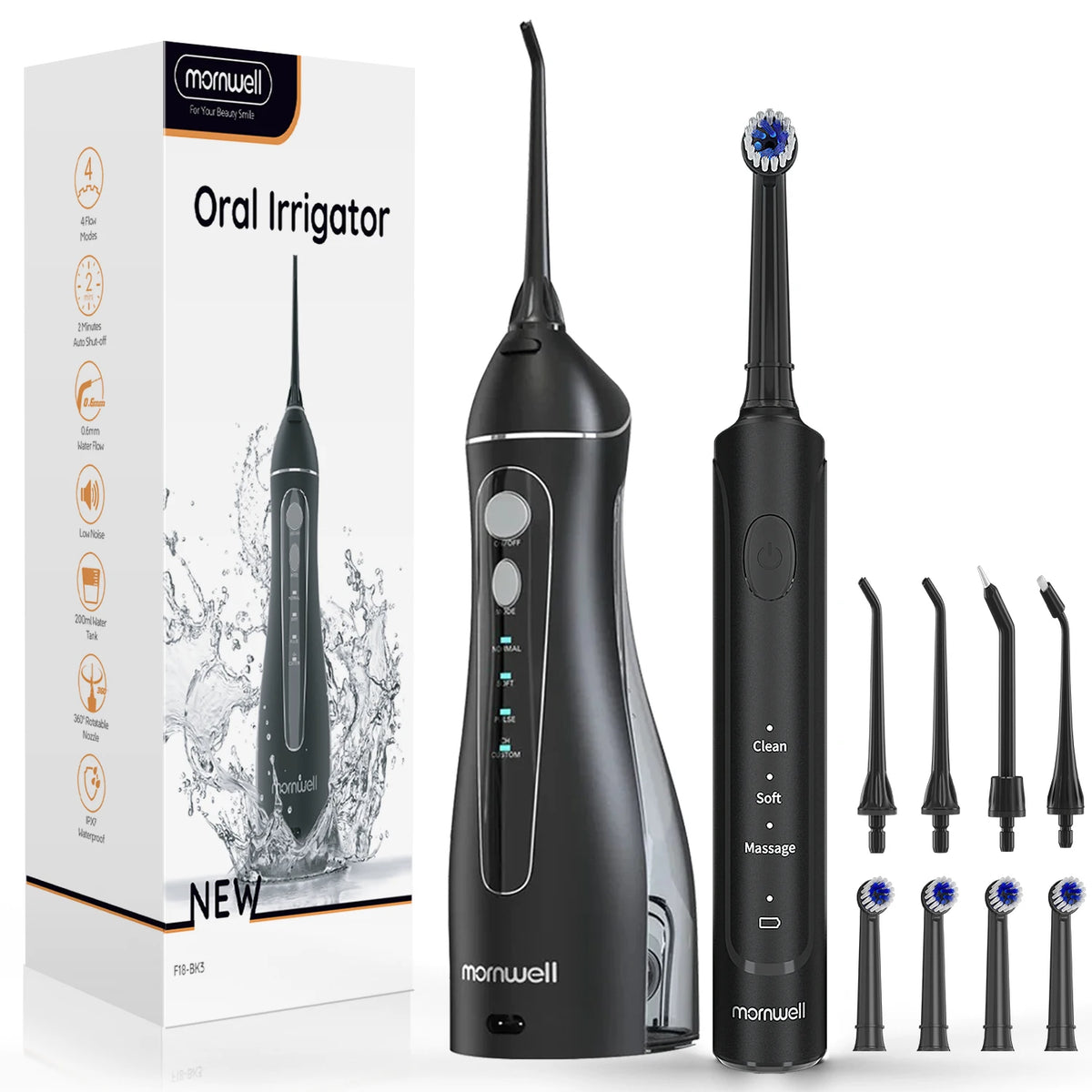 Electric Water Flosser and Toothbrush Set for Oral Care