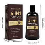 4 in 1 Brown Hair Dye Shampoo 100ml Color Treatment