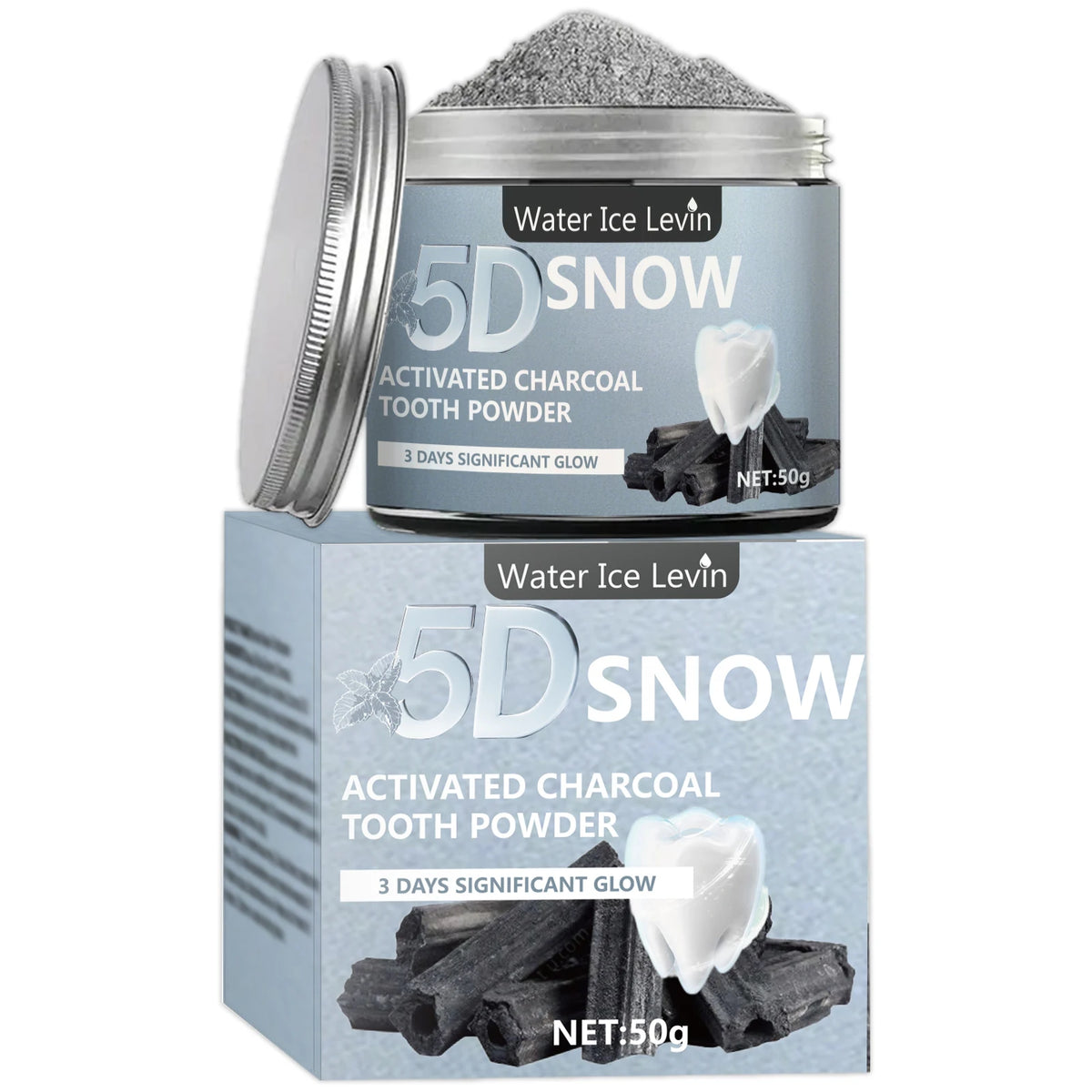 Water Ice Levin Bamboo Charcoal Teeth Whitening Powder 50g