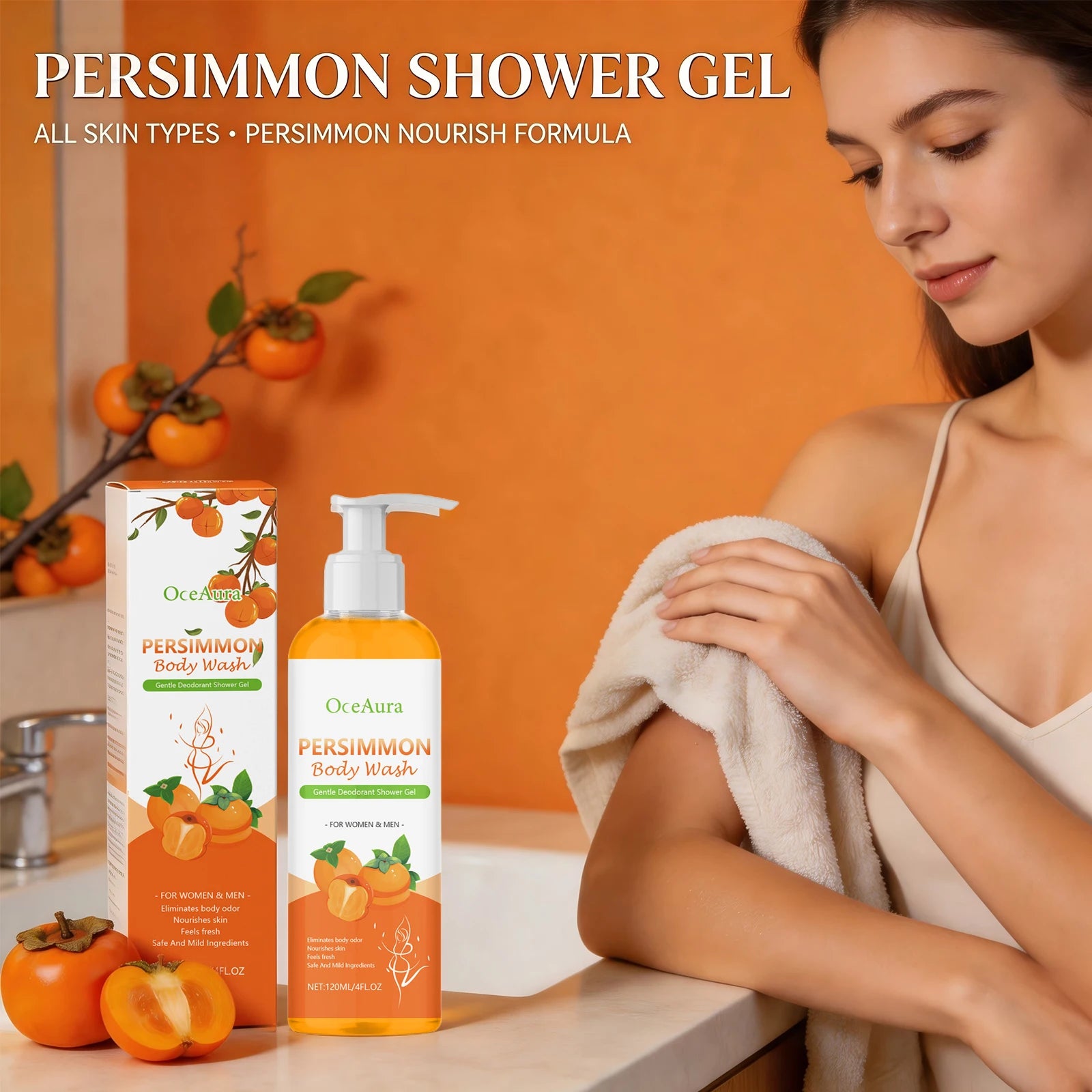 Persimmon Body Wash for Odor Control and Skin Refreshing - 4