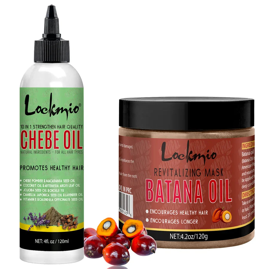 Lockmio Chebe and Batana Oil Hair Care Set for Healthy Nourished Hair