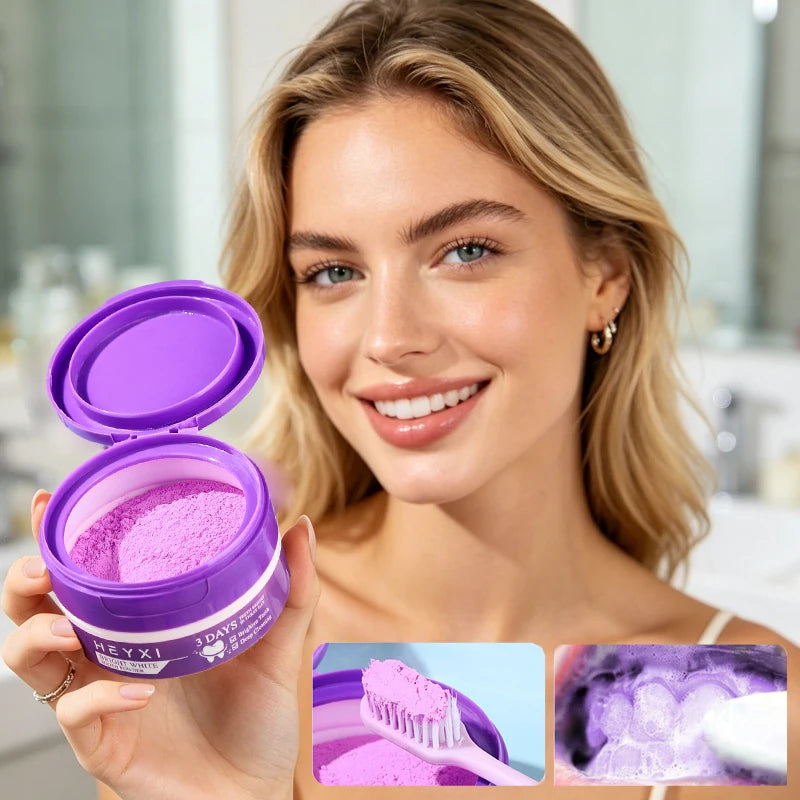 Heyxi Purple Tooth Powder Teeth Whitening and Deep Cleansing Formula