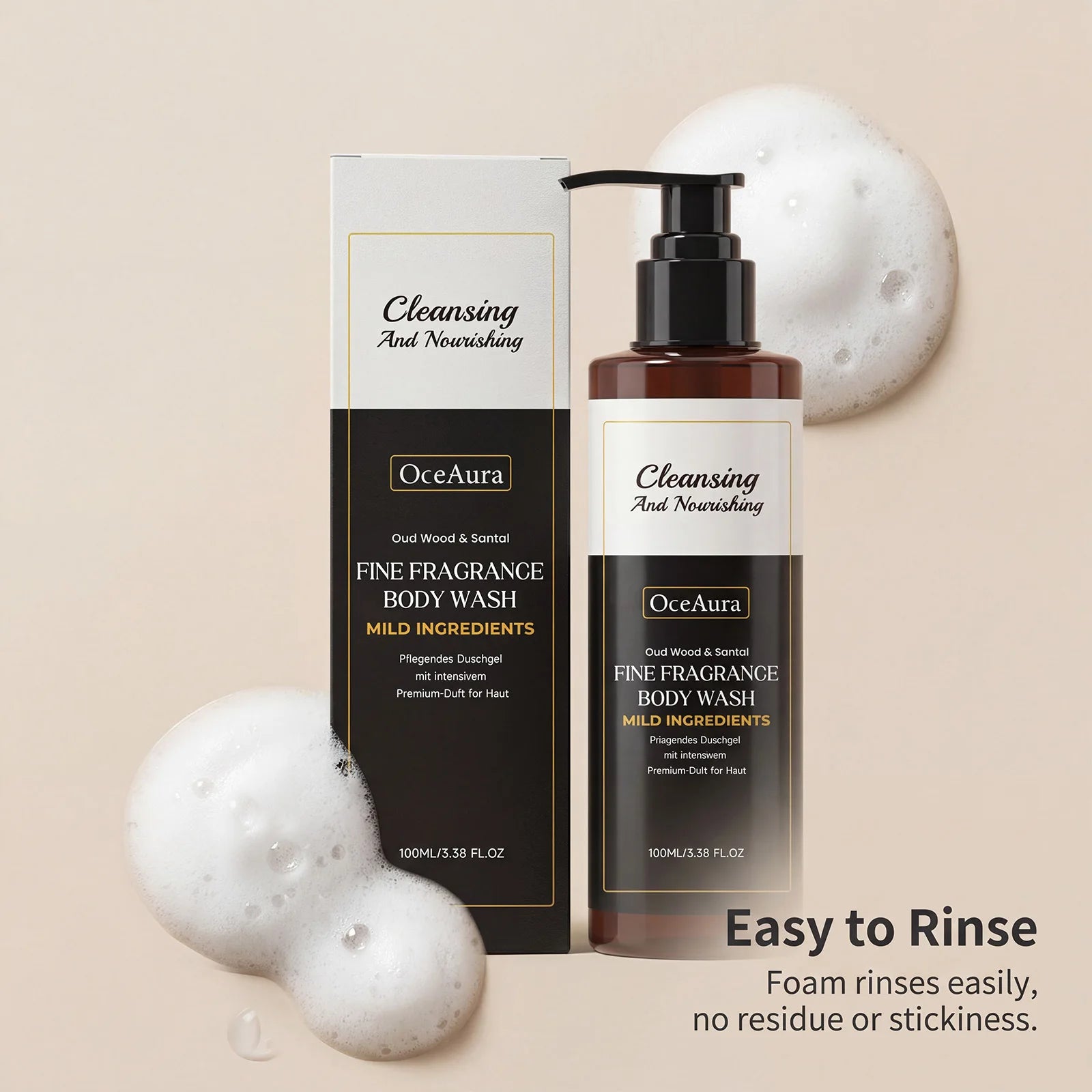 Oud Wood and Santal Fragrance Body Wash Cleansing and Nourishing Gel - 5