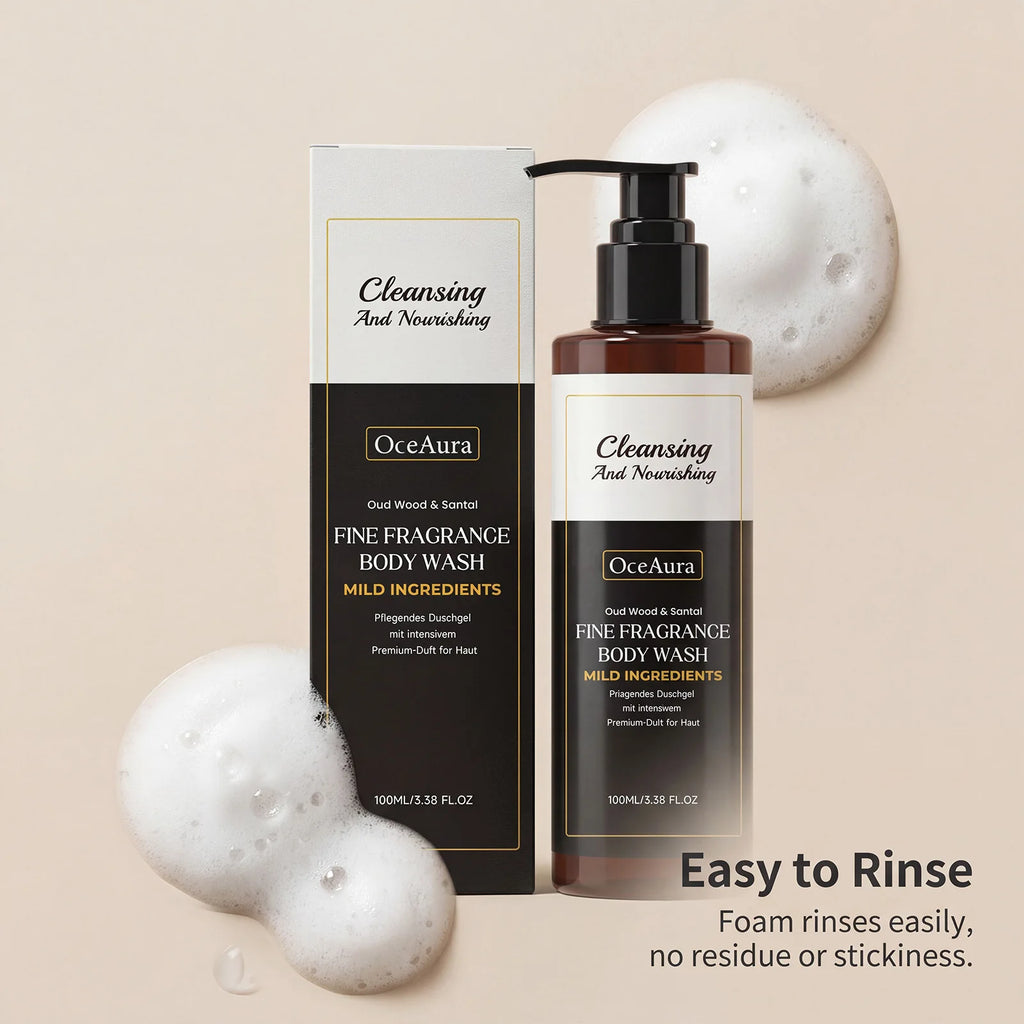 Oud Wood and Santal Fragrance Body Wash Cleansing and Nourishing Gel