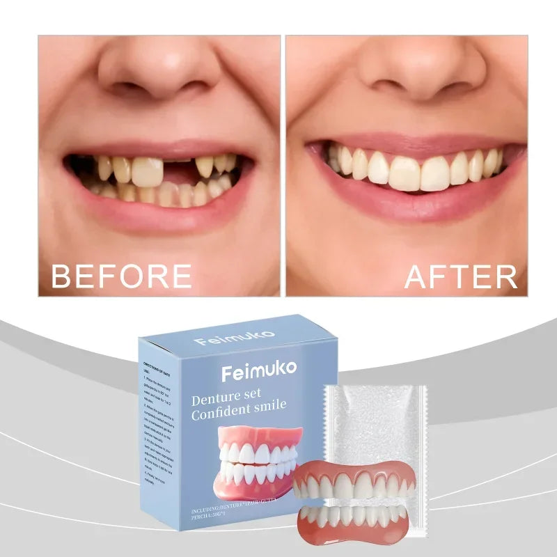 Temporary Silicone Cosmetic Dentures for Missing Teeth - 1