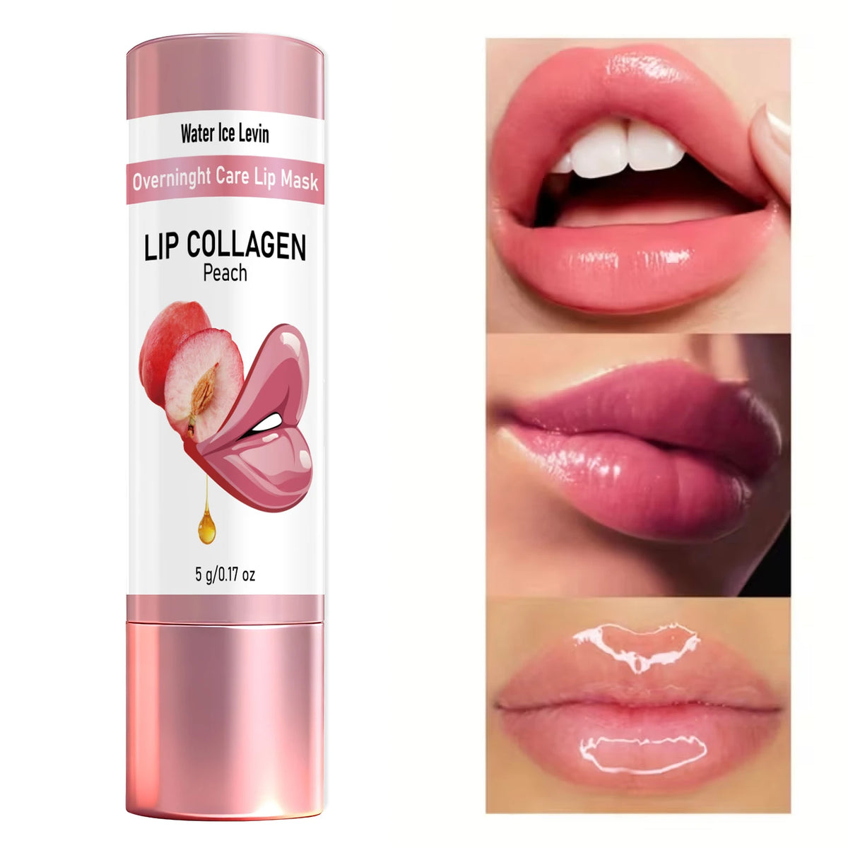 Peach Collagen Overnight Lip Mask Nourishing Hydrating Lip Care Treatment