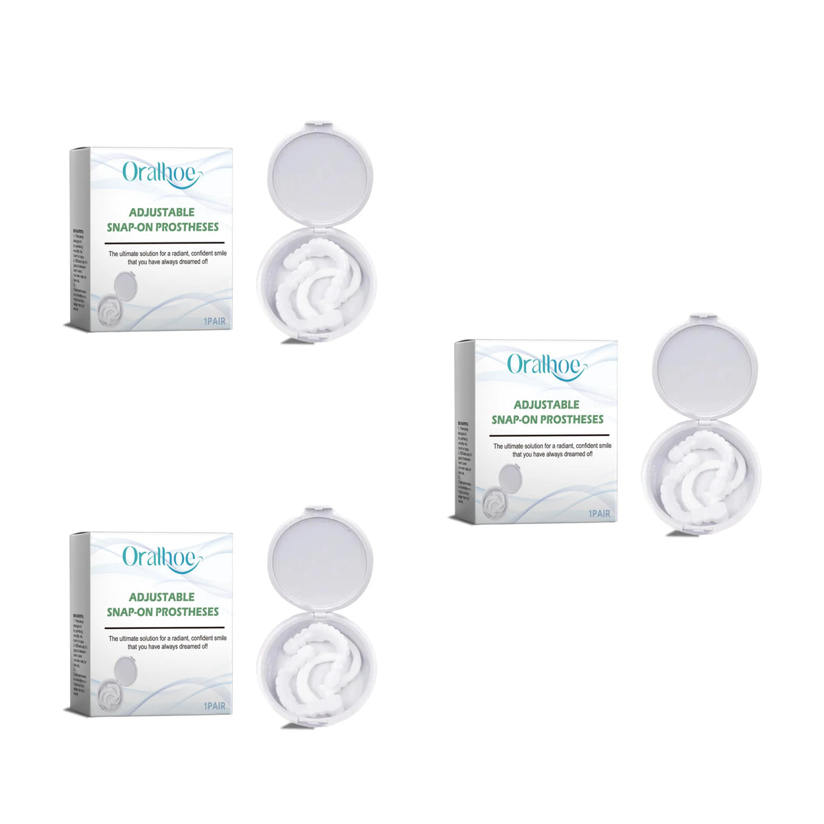 Adjustable Snap-On Smile Veneers for Teeth Gaps and Stains