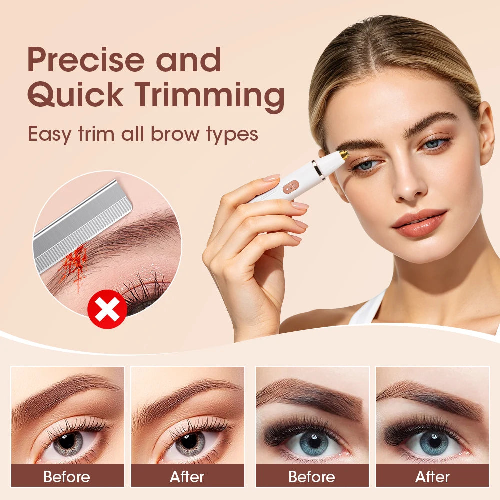 2-in-1 Rechargeable Eyebrow and Nose Hair Trimmer - 3