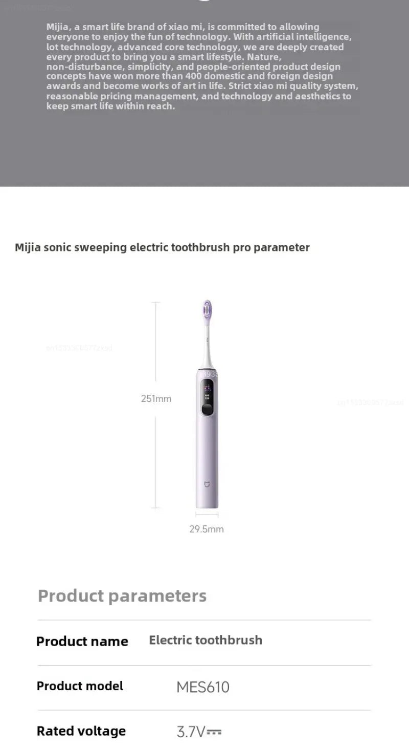 Mijia Sonic Electric Toothbrush Pro Intelligent Rechargeable Toothbrush