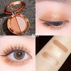 Minsheze Dual Color Eyeshadow Palette Waterproof Glitter Makeup