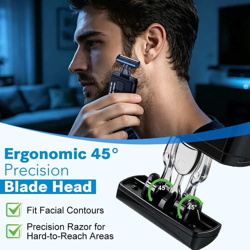 Portable Retractable Manual Shaver for Travel
