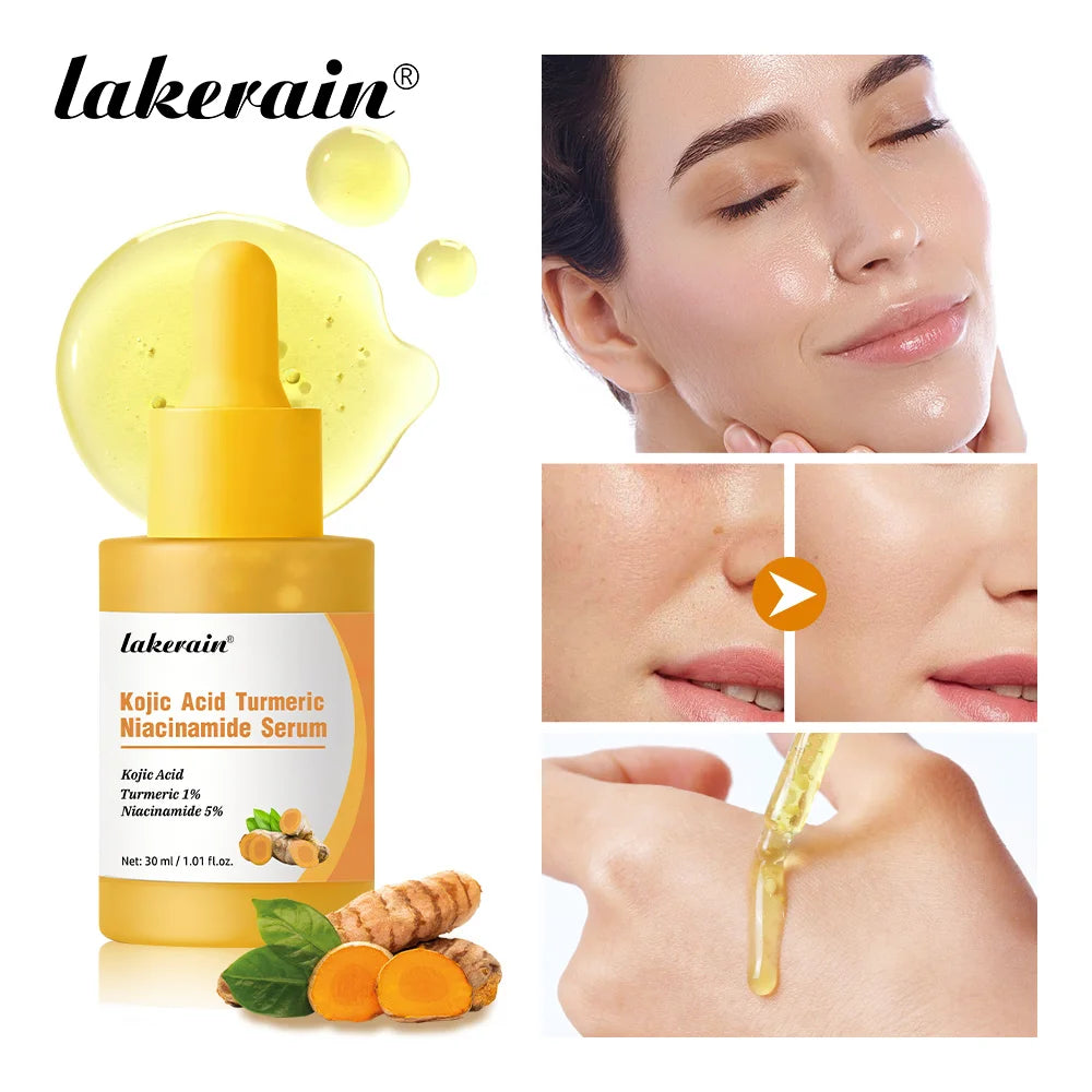 Brightening Kojic Acid and Turmeric Face Serum for Glowing Skin