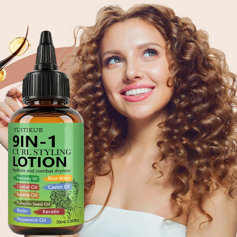 9 in 1 Rosemary and Castor Oil Curly Hair Styling Lotion 70ml