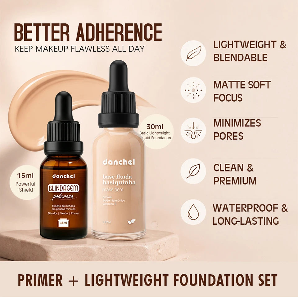 Liquid Foundation and Primer Makeup Set for Long-Lasting Coverage - 9
