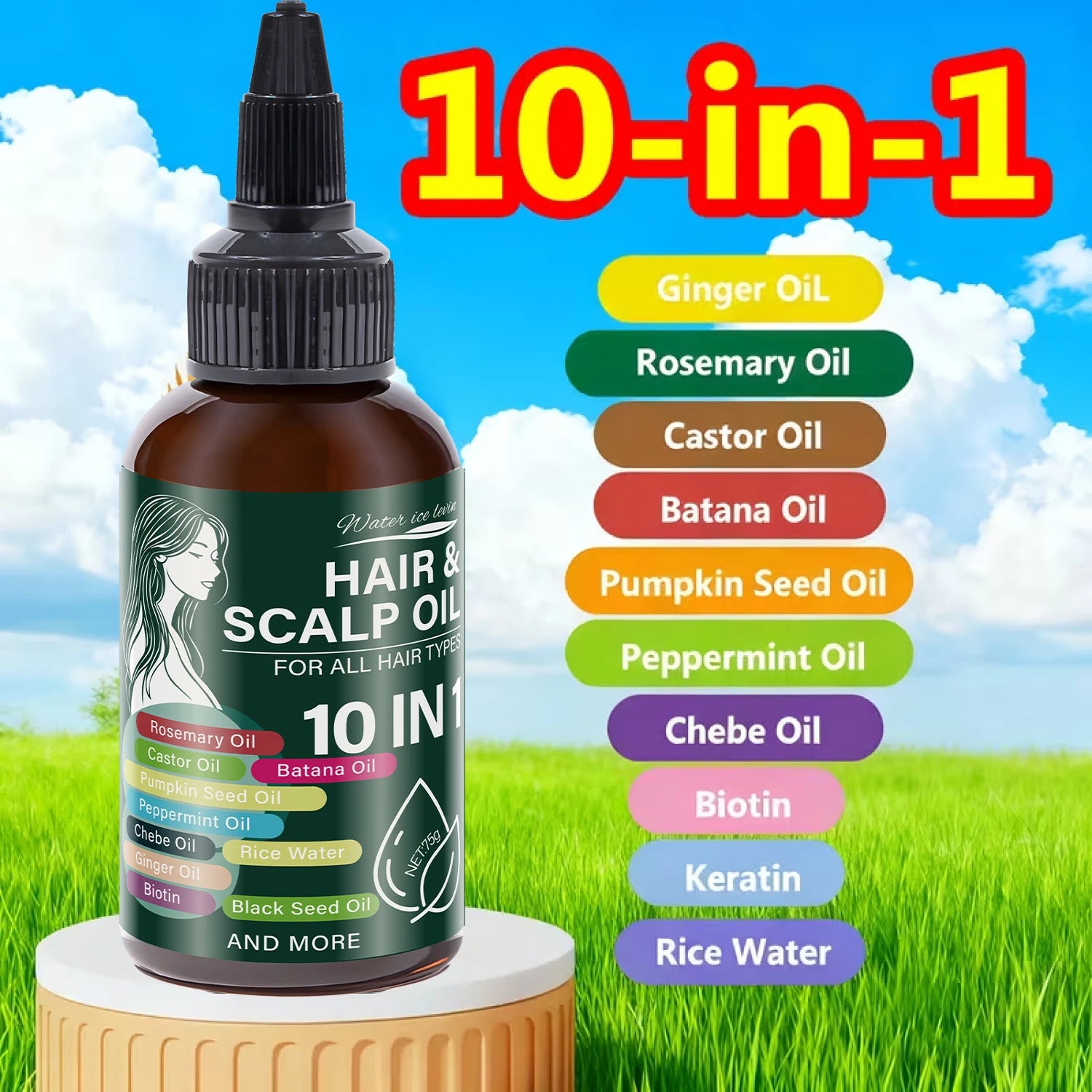 10 in 1 Hair Growth Oil Rosemary and Castor Scalp Treatment - 11