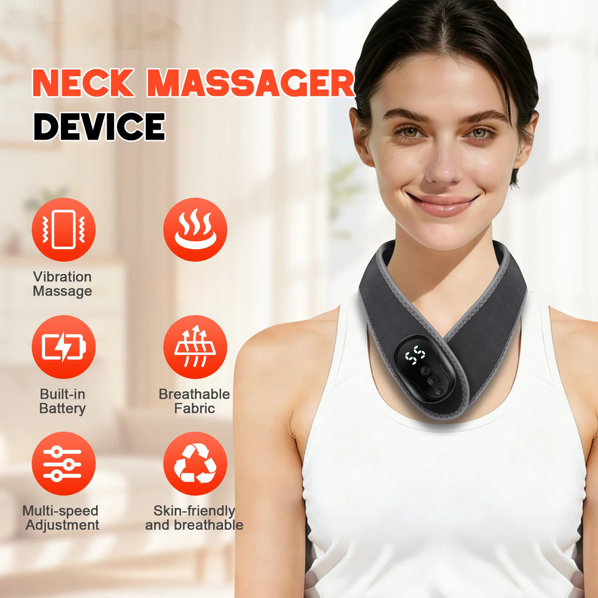 Portable Cordless Neck Massage Wrap for Muscle Relief