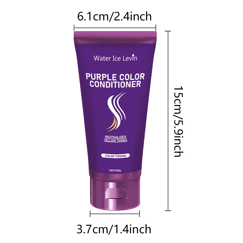 Purple Hair Mask Toner Neutralize Yellow Tones Deep Conditioning Repair - 3