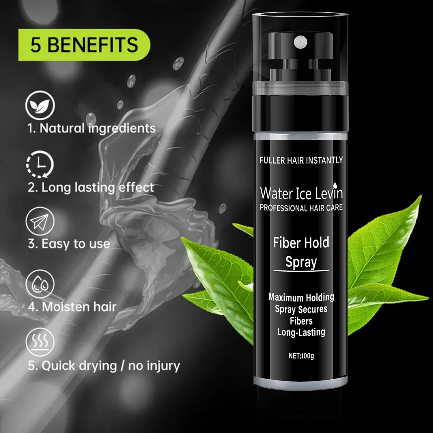 Hair Fiber Spray 100ml Natural Volumizing Texture and Holding Mist - 5