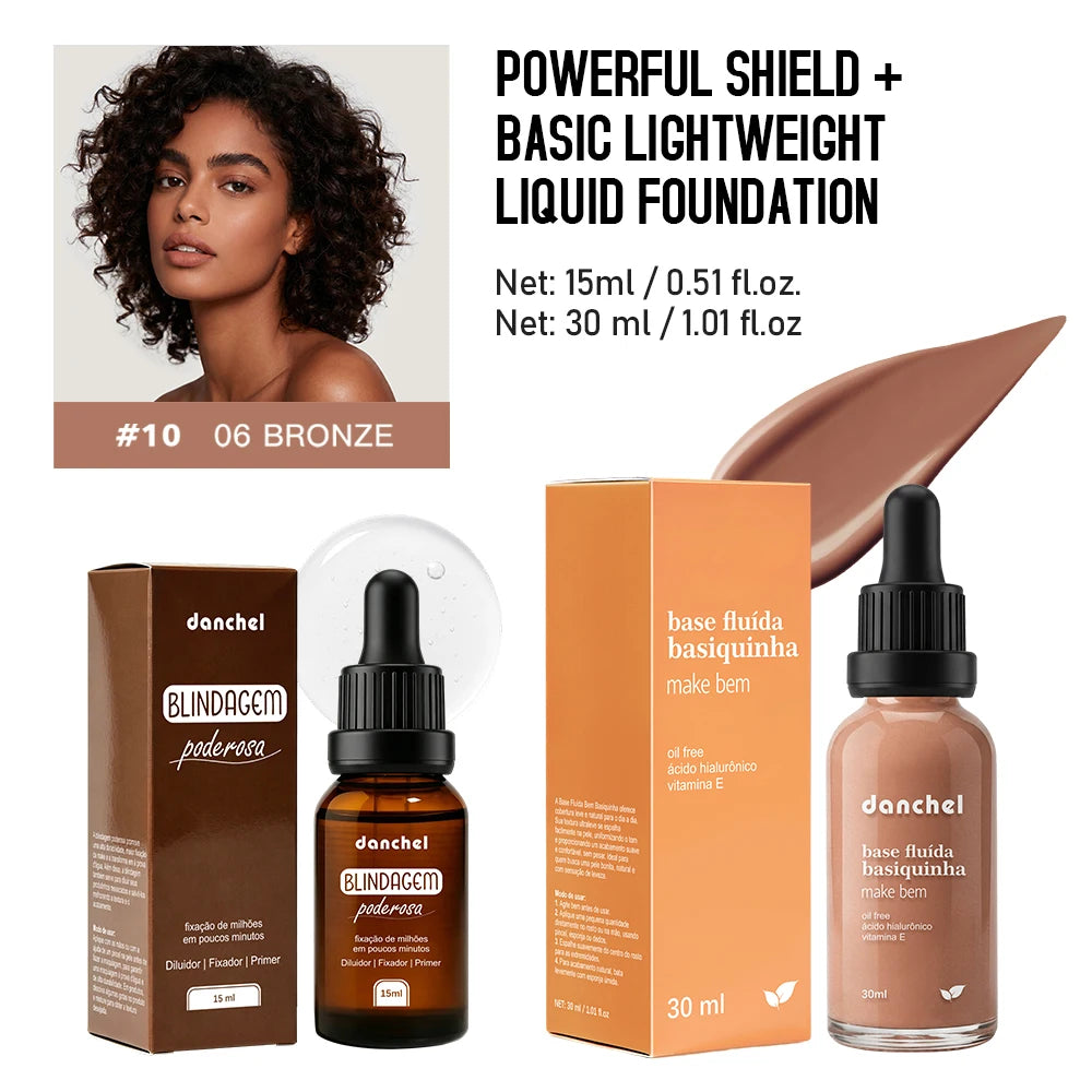 Liquid Foundation and Primer Makeup Set for Long-Lasting Coverage