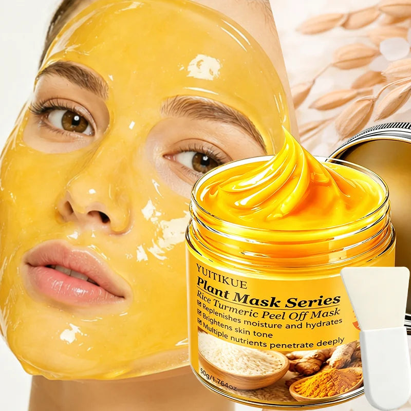 Rice Turmeric Peel Off Face Mask Hydrating Exfoliating Gel 50g - 7