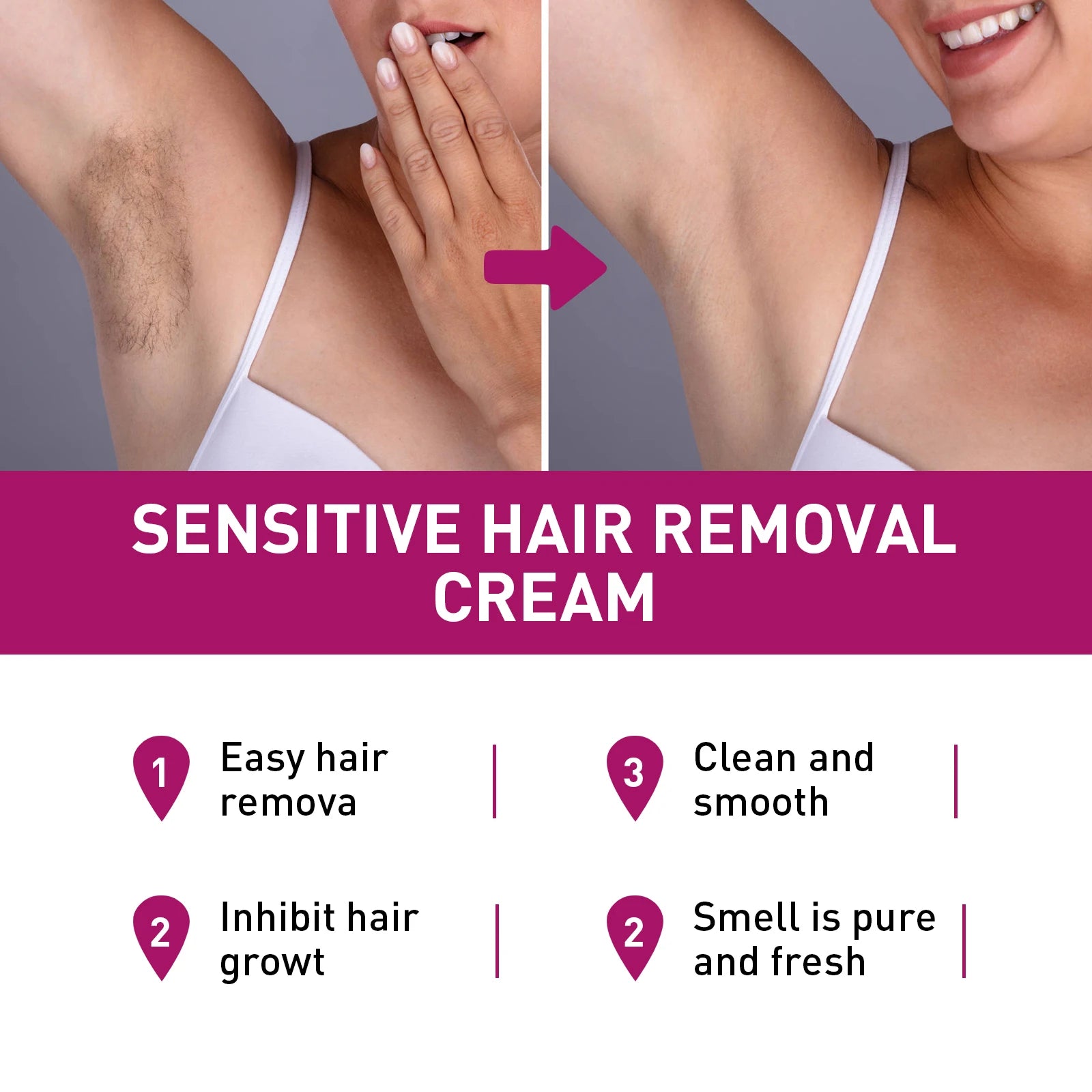 Painless Hair Removal Cream for Sensitive Skin - 8