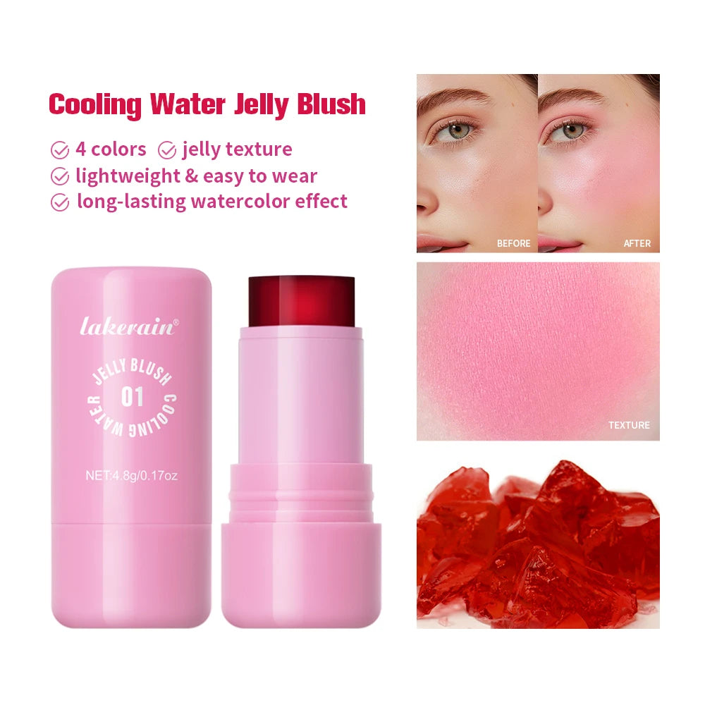 Cooling Water Jelly Blush Stick for Cheeks and Lips