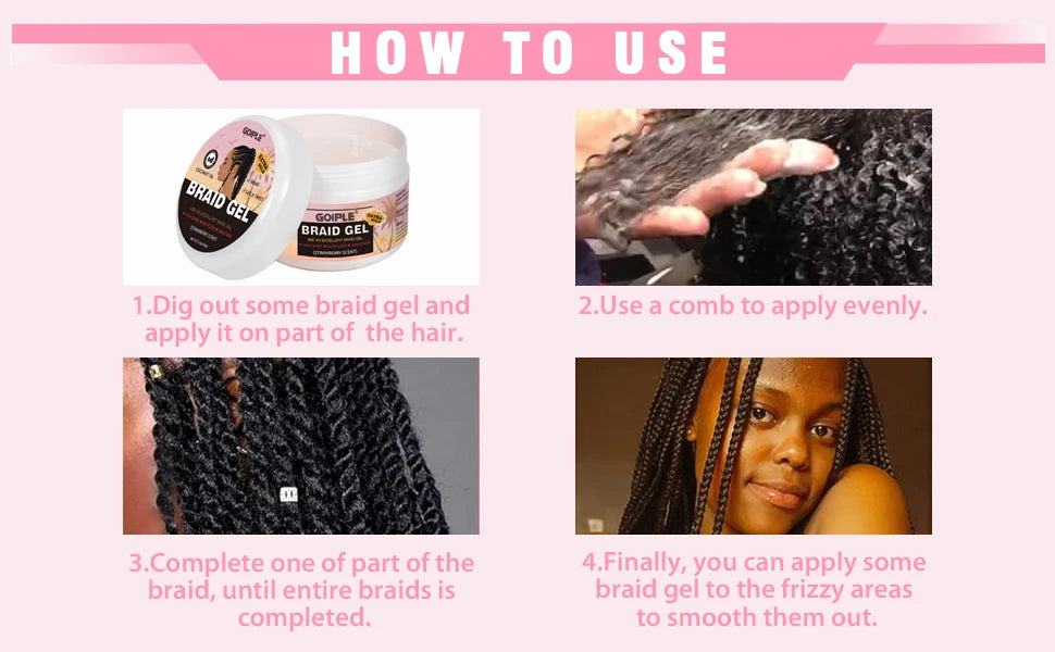 Goiple Strawberry Braid Gel Loc and Twist Styling Pomade 150g
