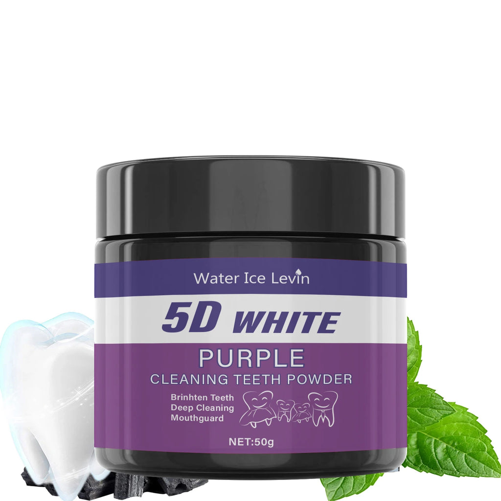 Purple Teeth Whitening Powder Deep Cleaning Tooth Polish 50g
